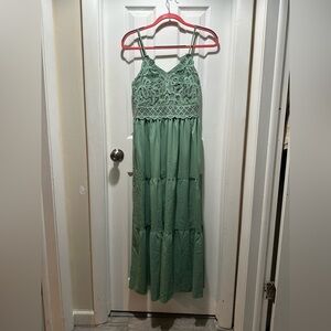 Dokuritu Women's Beach Crochet Lace Maxi Dress